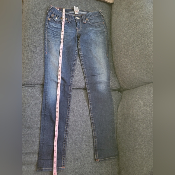 True Religion Blue Jeans Denim Size 29 / 29" JOHNNY #0379 * Raw Edge. - Picture 6 of 9